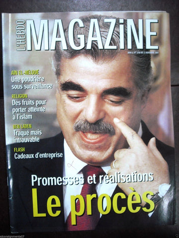 Rafik al Hariri - Ben laden French L' Hebdo Lebanese Political Magazine 2001