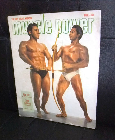 Muscle Power Bodybuilding Magazine Bob Roy Juan Ferraro 4-1952