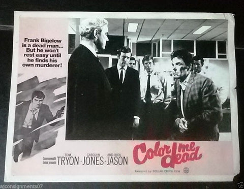 (Set of 6) Color Me Dead (Tom Tryon) Original Australia Film Lobby Cards 60s