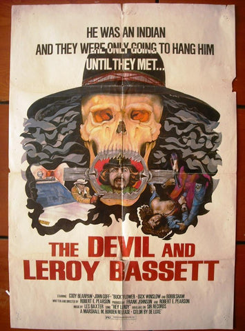 The Devil and Leroy Bassett {Cody Bearpaw} Original Int 40x27" Movie Poster 70s