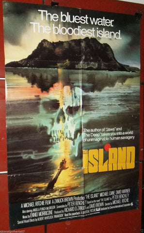 THE ISLAND {MICHAEL CAINE} 40x27" Original Lebanese Movie Poster 80s