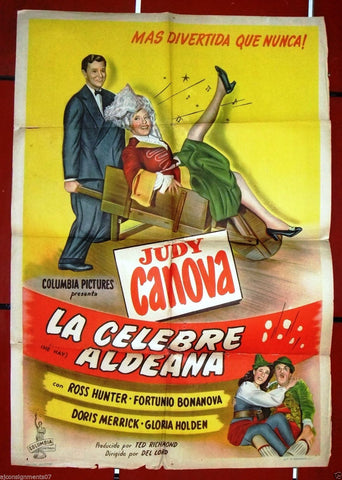 LA CELEBRE ALDEANA {JUDY CANOVA} Argentinean Original Movie Poster 40s