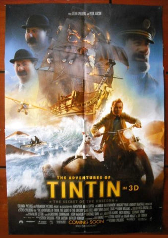 The Adventures of Tintin {Jamie Bell} INT. DS Original 40"x27" Movie Poster 2011