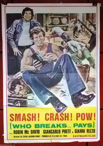 Who Breaks... Pays (Giancarlo Prete) Original Lebanese  Movie Poster 70s