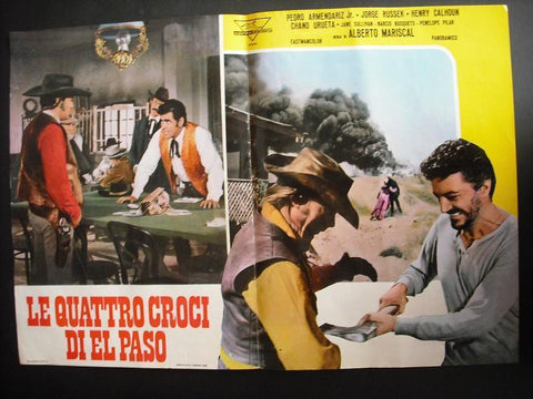 Le Quattro Croci di El Paso {Fernando Almada} Italian Film Lobby Card 70s