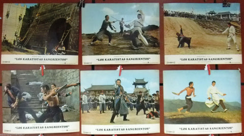 Set of 6 Los Karatistas Sangrientos The Blood Brothers Kung Fu Lobby Card 70s