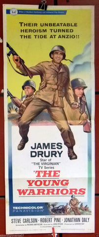 The Young Warriors (James Drury) 36x14" Insert Original Movie Poster 60s