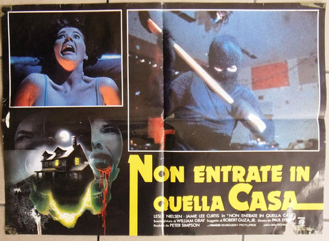 (Set of 2) Non entrate in quella casa Italian Film Lobby Card 80s