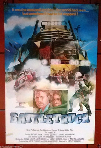 Battletruck (Michael Beck) Original 39x25" Movie Poster 80s