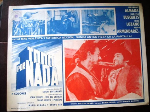 Todo Por Nada (Alberto Mariscal) Mexican Movie Org. B Lobby Card 70s
