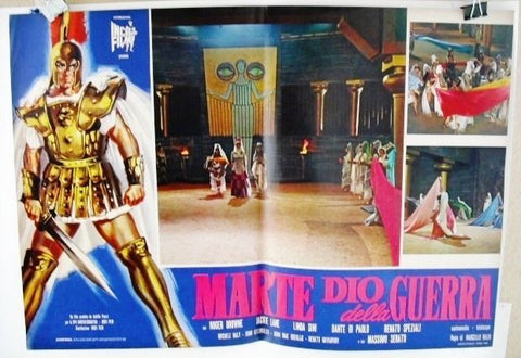Marte Dio Della Guerra Son Oof Hercules Action Vintage Italian Lobby Card 1962