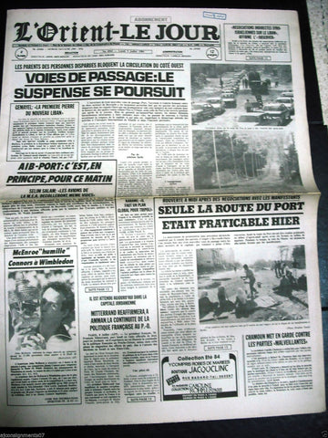 L'Orient-Le Jour {Beirut Port} Civil War Lebanese French Newspaper 1984