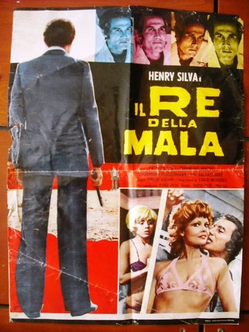 IL Re Della Mala Battle of Godfather Henry Silva Italian Movie Lobby Card 70s