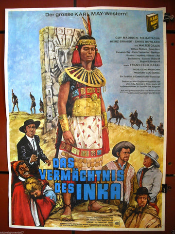 Das Vermächtnis Des Inka {Guy Madison} Original German Movie Poster 60s