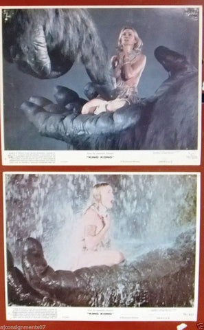 (Set of 2) King Kong {Jessica Lange} Original Still Lobby Cards 1970s