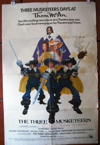 The Three Musketeers Oliver Reed Original Vintage Movie Poster 70s