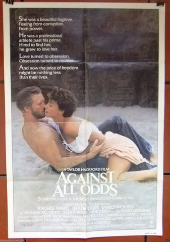 Against all Odds (Jeff Bridges) 27"x41" Original Movie Poster 80s