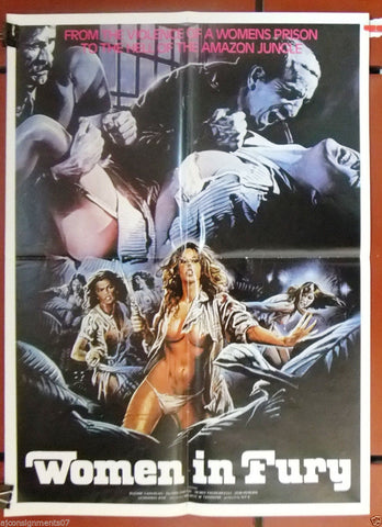 Women in Fury {Suzane Carvalho} 20x27" Original Lebanese Movie Poster 80s