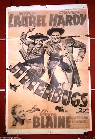 Jitterbugs {Stan Laurel, Oliver Hardy} 41x27" Original Movie Poster R60s