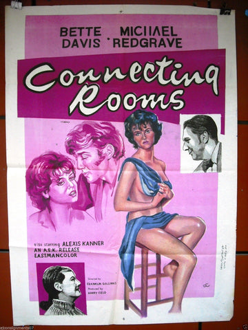 Connecting Rooms {Bette DAVIS} 40x27" Original Egyptian Movie Poster 70s