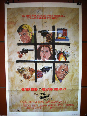 THE SELL OUT {RICHARD WIDMARK} 41x27" Good Original Movie Poster 70s