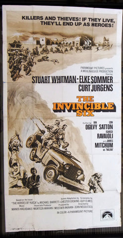 THE INVINCIBLE SIX {ELKE SOMMER} 3sh Org 41"x81" Movie Poster 1970s