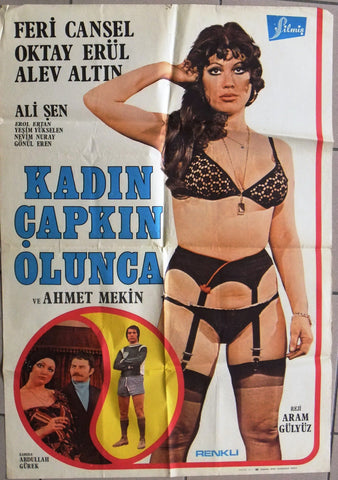 KADIN CAPKIN OLUNCA {Feri Cansel} Turkish Original Movie Poster 70s
