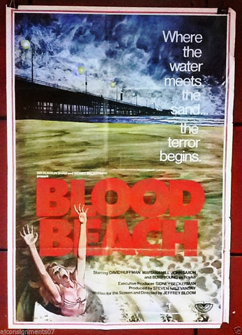 Blood Beach {David Huffman} 39x27" Original Lebanese Movie Poster 80s