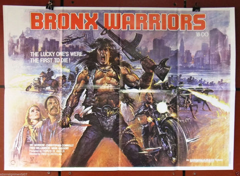 Bronx Warriors {Vic Morrow} 39x27" Original Lebanese Movie Poster 80s