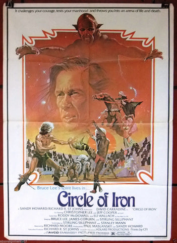 CIRCLE OF IRON {David Carradine} 40x27" Lebanese Movie Poster 70s