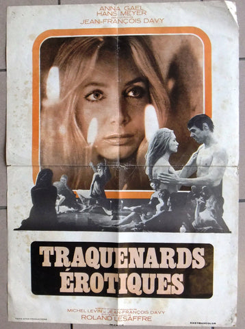 TRAQUENARDS EROTIQUES,  Roland Lesaffre 27"x19" French Movie Poster 60s