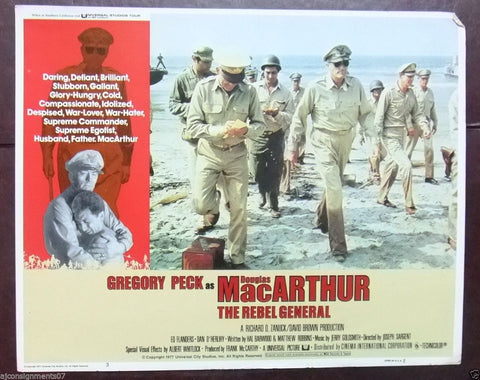 Set of 4} MacArthur the Rebel General (GREGORY PECK Original U.S Lobby Cards 70s