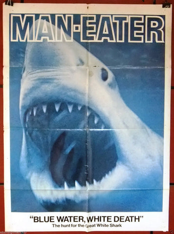 BLUE WATER, WHITE DEATH Original 39x27" Movie Poster 70s
