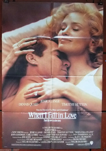 When I Fall in Love (Dennis Quaid) 40x27" Original Lebanese Movie Poster 80s