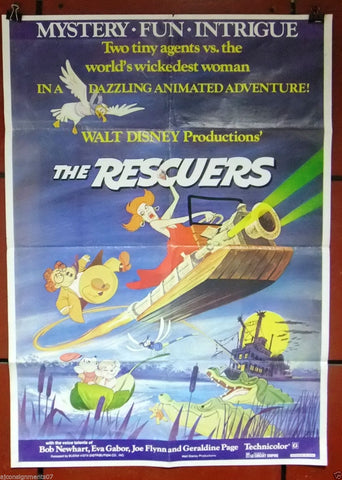 THE RESCUERS {Disney} 40x27" Original Lebanese Movie Poster 70s