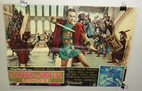 L'ASSEDIO DI SIRACUSA (ARCHIMEDE) Italian Film Lobby Card 60s