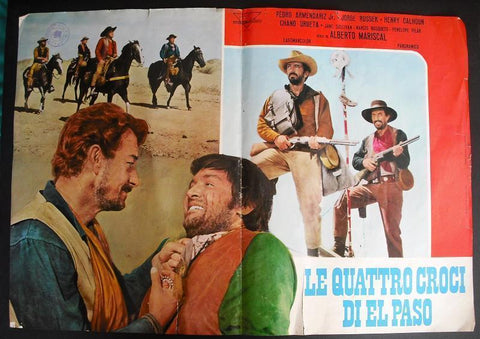 Le Quattro Croci di El Paso Org. Vintage Italian Film Lobby Card 70s