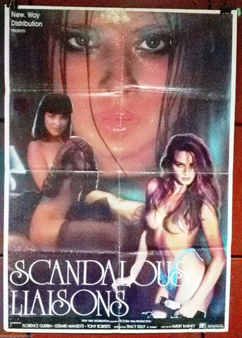 SCANDALOUS LIAISONS {FLORENCE GUERIN} 40x27" Original Lebanese Movie Poster 90s