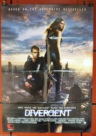 DIVERGENT {SHAILENE WOODLEY} 40x27" Original Movie Poster 2000s