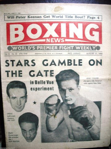 Boxing News Magazine No. 33 Vol 12 Aug 17 (Joe Lucy, Henry Cooper) 1956