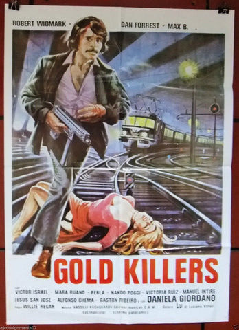 Gold Killers {Víctor Israel} Org. 40x27" Lebanese Movie Poster 70s