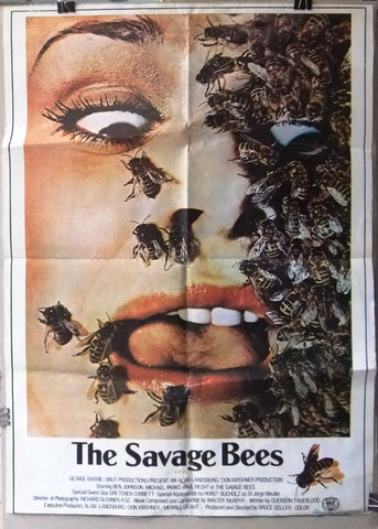 The Savage Bees Christina Raines 27x39" Org. Horror Lebanese Movie Poster 70s