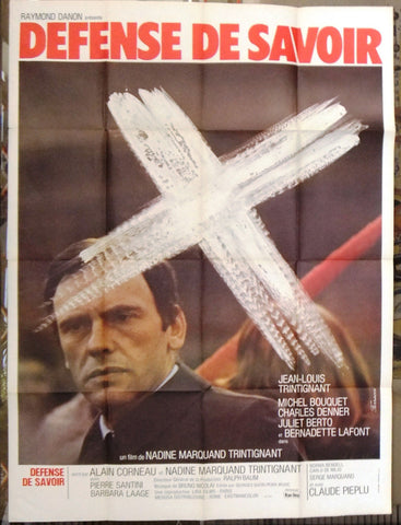 DEFENSE DE SAVOIR ALAIN CORNEAU 46"x61" French Movie Original Poster 70s