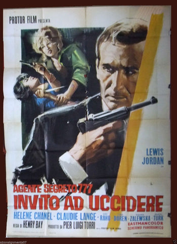 AGENTE SEGRETO 777 INVITO AD UCCIDE (LEWIS JORDAN) Italian 4F Movie Poster 1960s