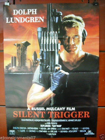 Silent Trigger {Dolph Lundgren} Original Lebanese Movie Poster 90s