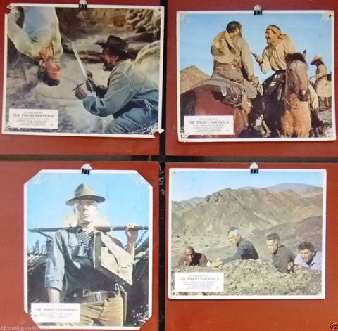 (Set of 4) The Professionals (Burt Lancaster 9x11" Original Film Lobby Cards 60s