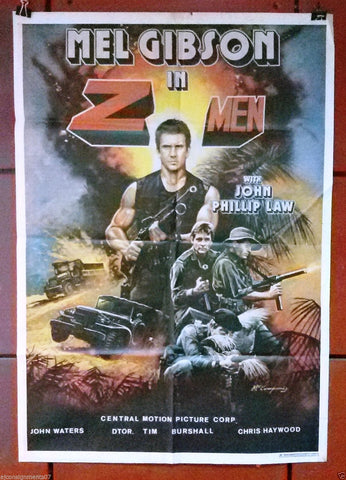 Attack Force Z Men Mel Gibson Original Lebanese Movie Poster 80s