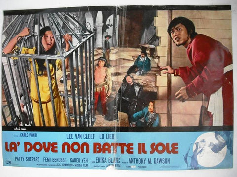 Là Dove Non Batte il Sole {Lee Van Cleef} Vintage Italian Movie Lobby Card 70s
