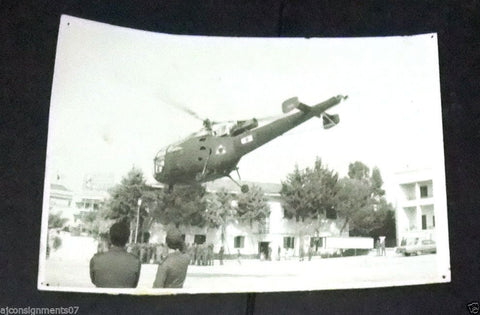 Lebanese Army Military Lebanon Vintage Helicopter B&W Original Photo 1970s