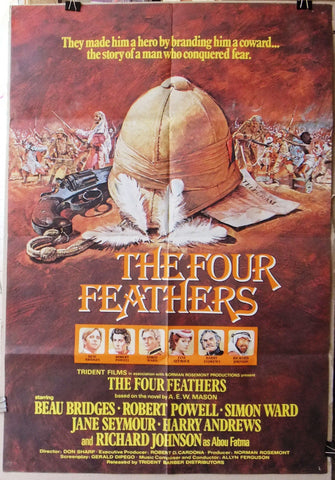 THE FOUR FEATHERS ROBERT POWELL 41"x27" Original Movie US Poster 70s